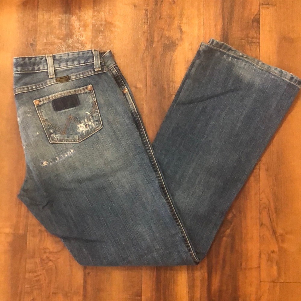 Wrangler Distressed Boot Cut Jeans